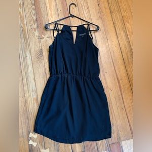 Banana Republic 8P strappy little black dress, mini length, medium petite